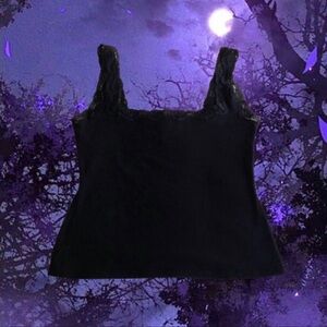 Vintage 90s goth Black Lace Women's Top